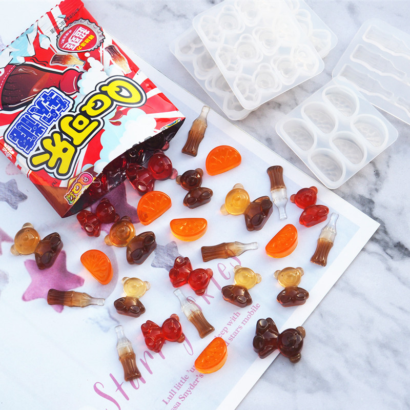 Drop glue diy gummy bear Sugar Cola sugar orange sugar silicone mold mirror silicone grinding tool Specification drawing