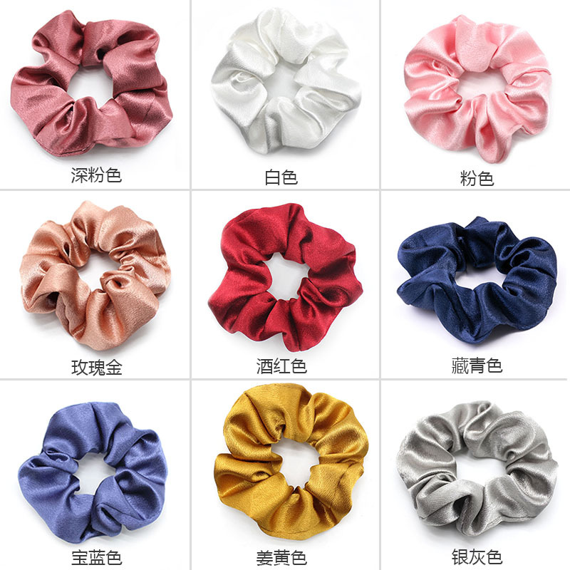 jennie同款bm纯色水晶缎面大肠发圈肥肠头绳跨境欧美头饰发饰批发