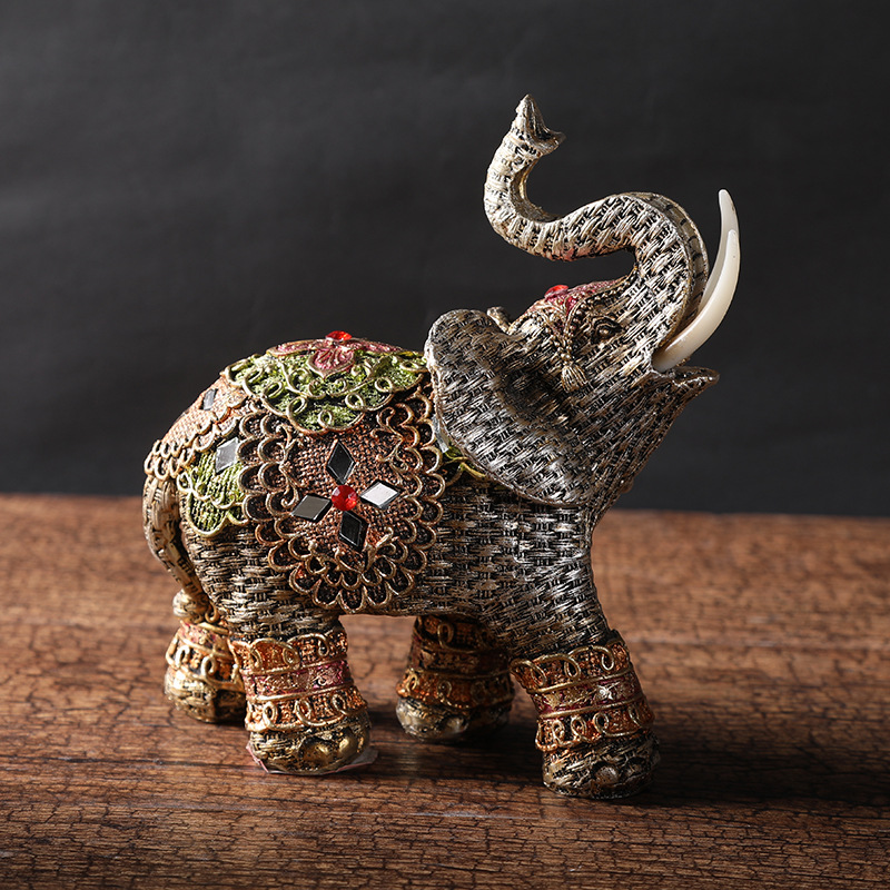Cross-Border Resin European Fortune Elephant Decoration Feng Shui Image Crafts Office Desktop Study Decoration Application Scenario