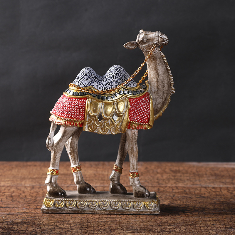 Cross-Border Foreign Trade Desert Camel Animal Resin Decoration Model Model Room Office Soft Decoration Crafts details Picture