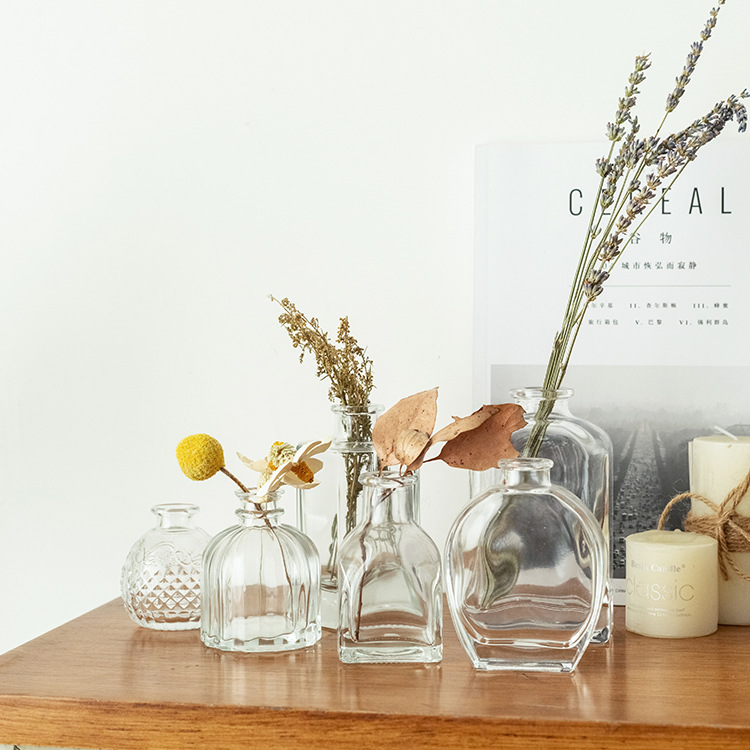 Japanese Transparent Glass Vase Creative Home Decoration Decoration Tabletop Hydroponic Flowers Flower Arrangement Vessel Small Wholesale details Picture