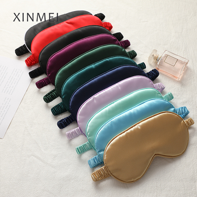 New double-sided faux silk light-blocking eye mask, sleep tightness and relaxation, travel nap eye mask, printed aviation eye mask wholesale details Picture