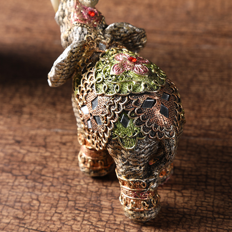 Cross-Border Resin European Fortune Elephant Decoration Feng Shui Image Crafts Office Desktop Study Decoration details Picture