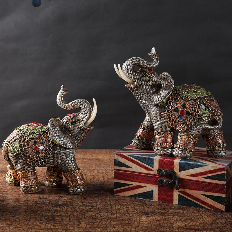 跨境泰国树脂工艺品大象新品家居用品 创意ins装饰品大象摆件