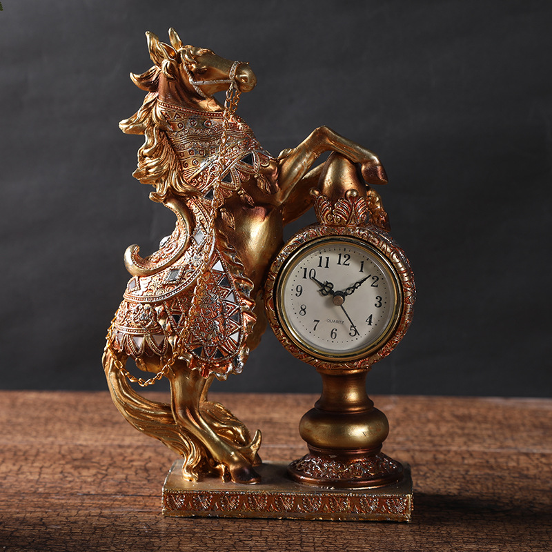 Home Resin Crafts Watch Horse Wholesale Tv Cabinet Auspicious Horse Entrance Decoration