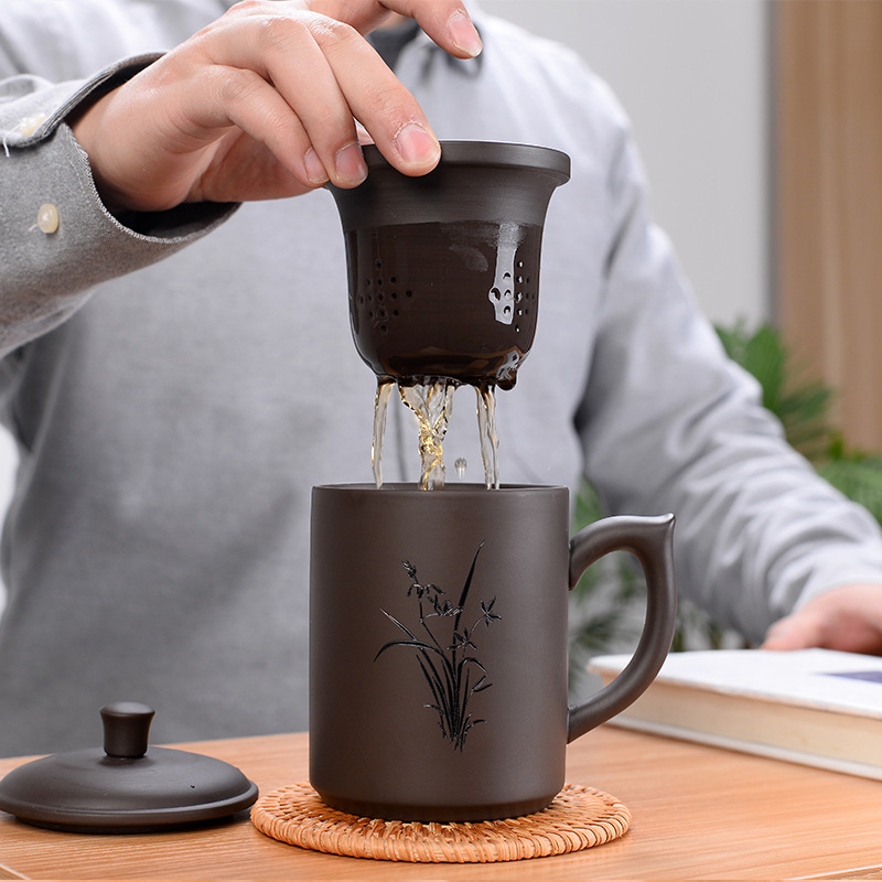 商务礼品紫砂茶具陶瓷水杯企业定制LOGO礼盒装办公杯会议杯茶杯