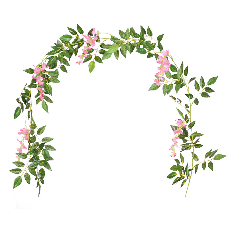 Artificial wisteria flowers, artificial wisteria strips, decorative flowers, wrapped hanging flowers, plastic flowers, wisteria vines, strung flowers, plants, air conditioning pipes for shading Item Picture