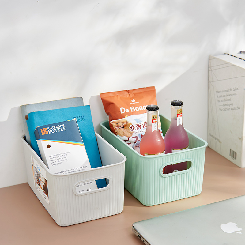Kitchen storage basket, bathroom storage frame basket, plastic rectangular storage basket, desktop storage basket Application Scenario