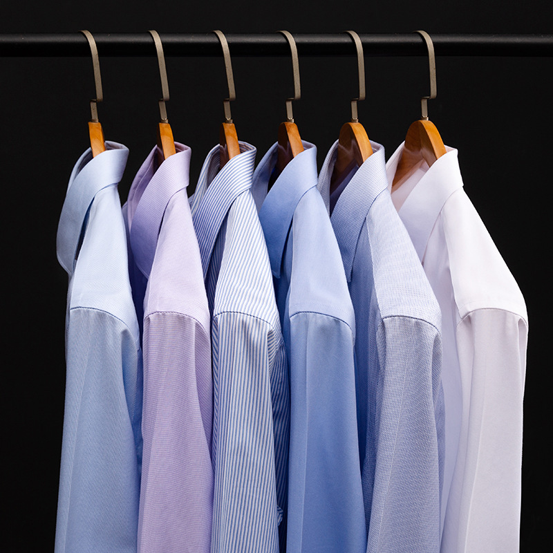 Spring and Autumn's new high-end anti-wrinkle DP all-cotton ready-to-wear, no-iron shirts for business and professional wear, men's long-sleeved shirts for wholesale Specification image