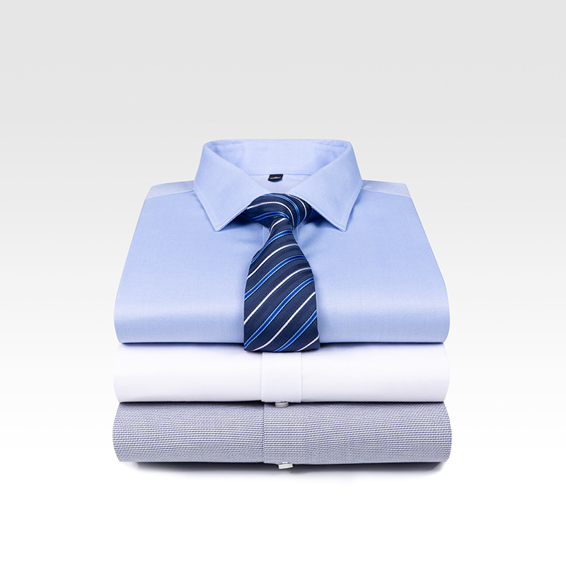 Spring and Autumn's new high-end anti-wrinkle DP all-cotton ready-to-wear, no-iron shirts for business and professional wear, men's long-sleeved shirts for wholesale Item Picture