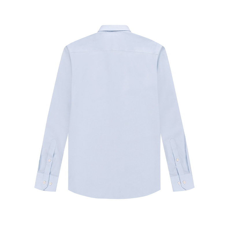 Men's shirt DP ready-to-wear, no-iron, business wear, formal wear, professional wear, men's long-sleeved, all-cotton, light gray blue, all-cotton 100 count details Picture