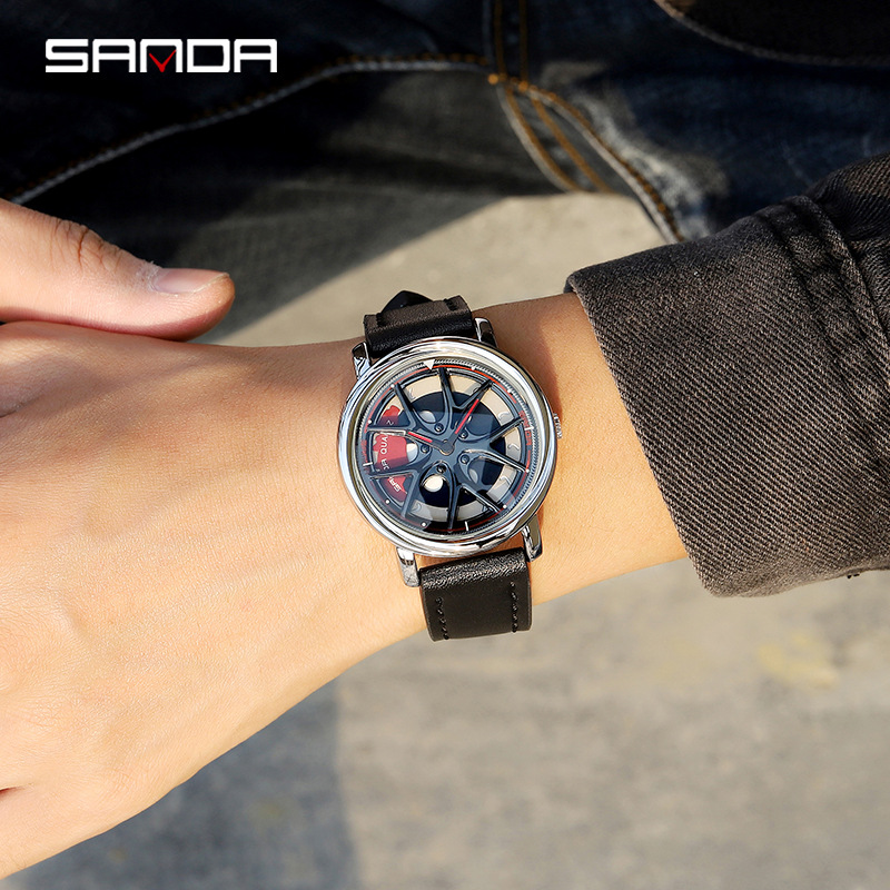 手表/手表男/机械手表/手表男皮带款/男士手表细节图