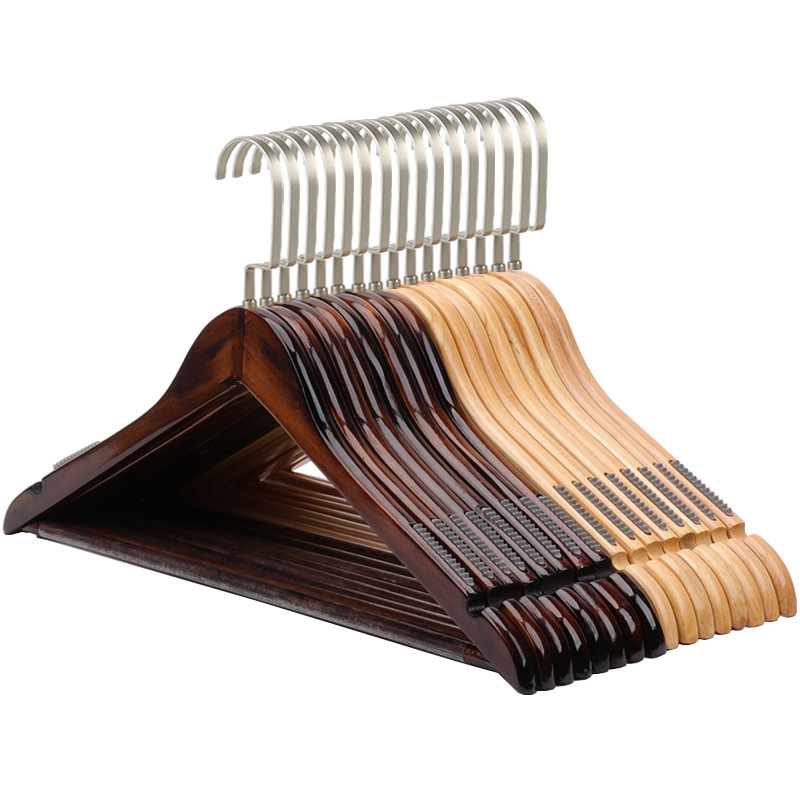 Clothing Store Household Wood Wood Adult Children Clothes Stretch Pants Solid Wood Hanger Clothes Hang Clothes Brace Non-Slip No Trace Item Picture