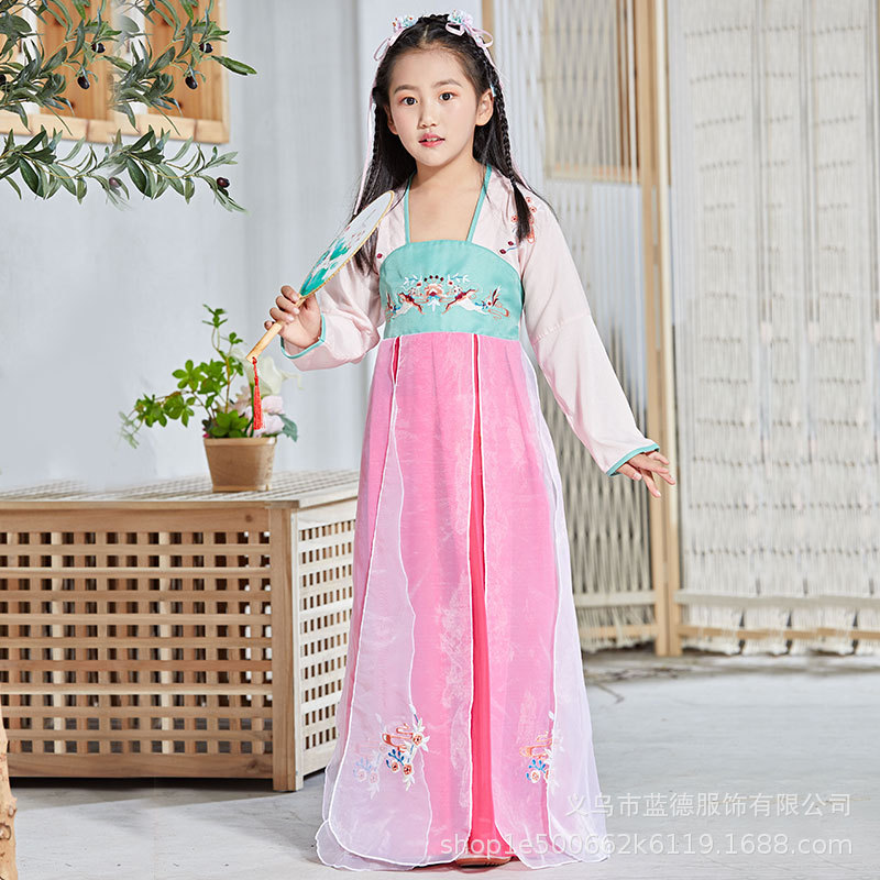国潮汉服女童夏装女孩超仙气襦裙儿童2025新款古风长裙洋气中国风唐装