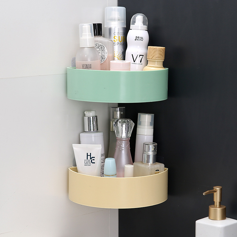 Bathroom wall-mounted storage rack, bathroom non-drilling storage rack, toilet wall-mounted suction cup, bathroom storage triangular rack Specification image