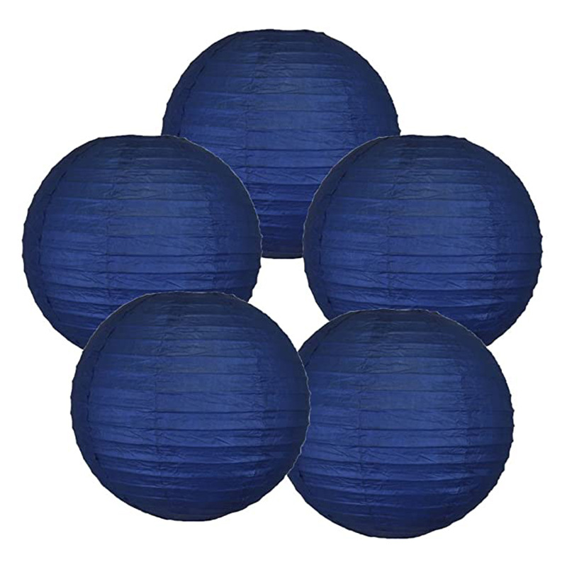 Manufacturers Wholesale White Paper Lanterns Mid-Autumn Festival Spring Festival Folding Hand-Made Circular Paper Lanterns Wedding Supplies Decoration Item Picture