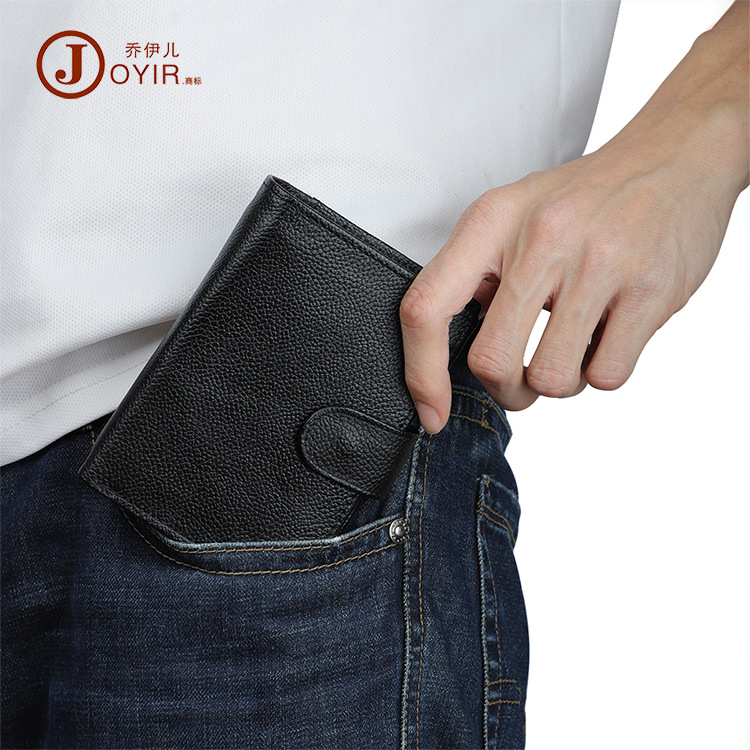 Cross-Border Men's Wallet Rfid Casual Retro Leather Wallet Holding Bag Men's Coin Wallet Card Bag Large Capacity Card Slot details Picture