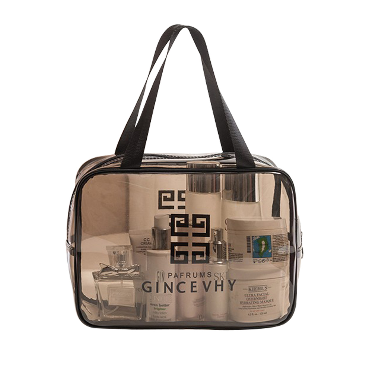 Pvc Transparent Cosmetic Bag, Ins-Style Travel Portable Waterproof Hand-Held Thickened Toiletry Bag, Cosmetic Storage Bag Item Picture