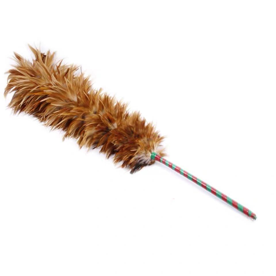 Wholesale high-quality feather handcrafted feather dusters from the manufacturer, household dust-proof and non-shedding wooden handle feather dusters Item Picture