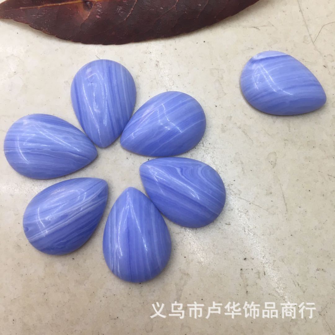 Wholesale of new purple agate loose water drop ring face, European and American fashionable agate bare stone semi-precious stone handicrafts details Picture