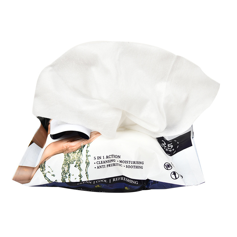 英文版出口25片装湿巾女士卸妆湿纸巾定做婴儿洁肤湿纸巾批发白底实物图