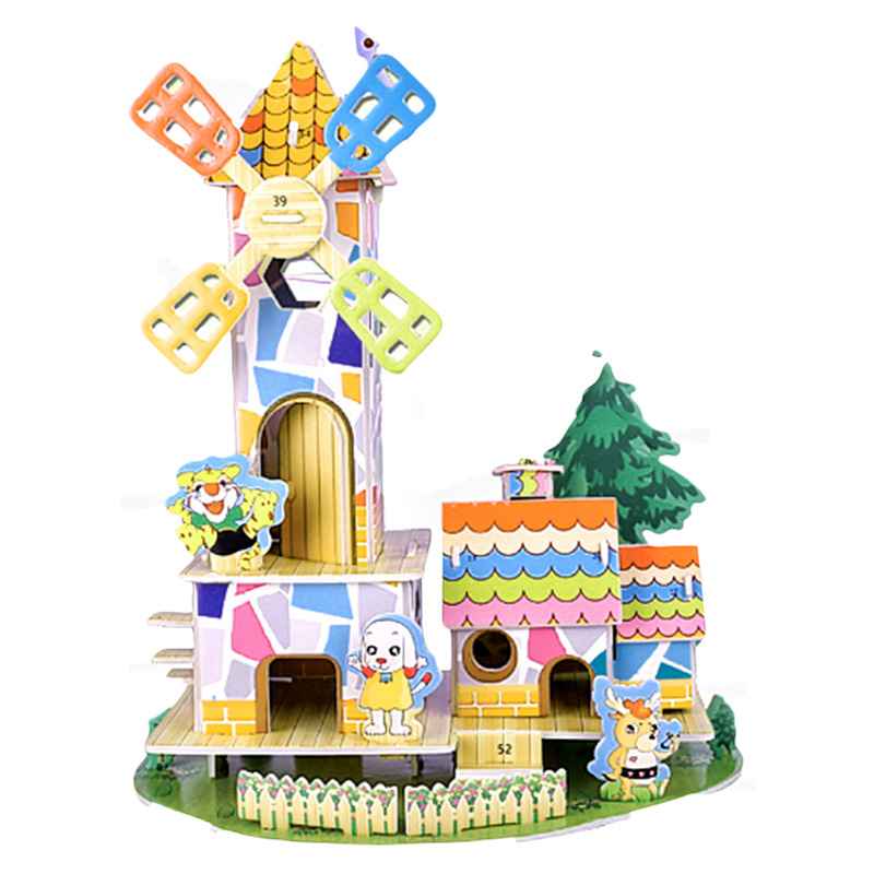 The new 3D jigsaw puzzle street stall is selling children's educational toys, handcrafted paper models, and hand-assembled toy jigsaw puzzles Specification image