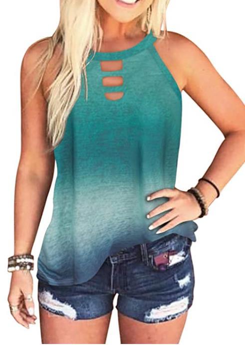 The 2020 summer Amazon bestseller round-neck tie-dyed leopard print vest T-shirt for women Specification image