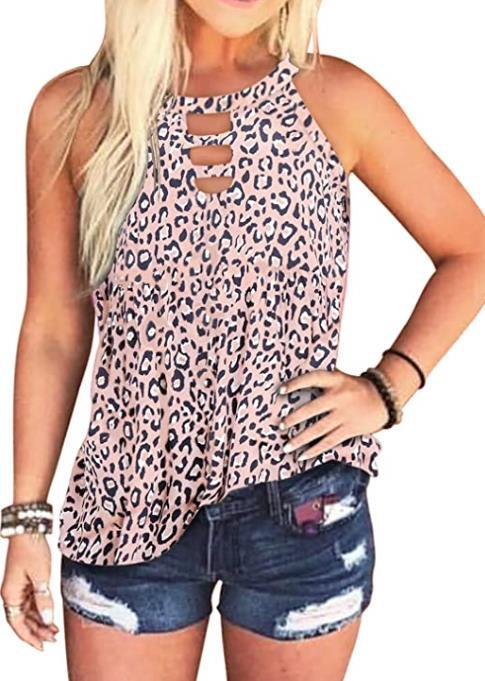 The 2020 summer Amazon bestseller round-neck tie-dyed leopard print vest T-shirt for women Application Scenario