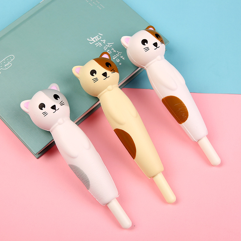 新款创意可爱猫咪减压笔 韩版潮流学生中性笔 趣味办公书写文具笔