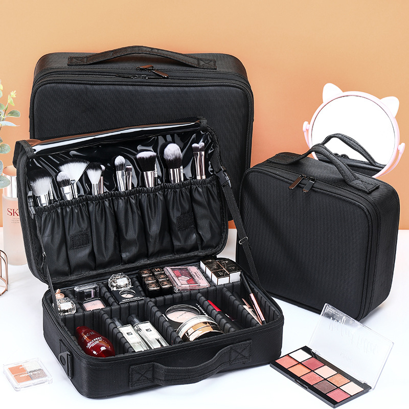 Factory wholesale large-capacity makeup bags, tattoo, nail art and makeup bags, hand-held partition toolboxes, makeup cases and bags details Picture
