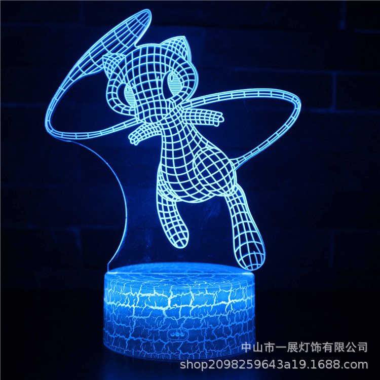 Cross-border e-commerce Animal Pokemon Series 1 Seven-color Creative 3D Night Light Gift Table Lamp Visual LED light