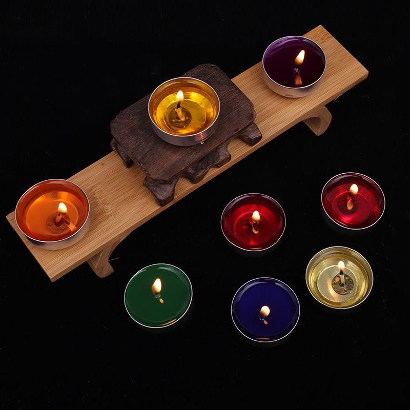 Smokeless candle lamp, natural plant confession, colorful small candle, 2-4 hours for boiling tea, warming tea, scented lamp, tea wax Application Scenario