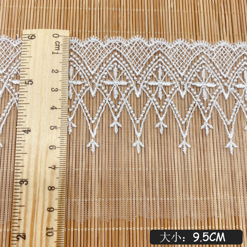 Guangzhou Zhongda Accessories Water-soluble mesh embroidery polyester, 9.5cm wide, clothing accessories lace, wedding accessories lace details Picture