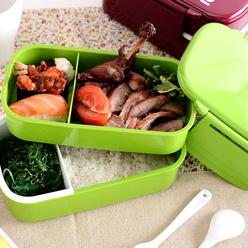 Bangduo - Double-layer plastic lunch box, microwave lunch box, three-compartment lunch box, student lunch box, Lunch box Specification image