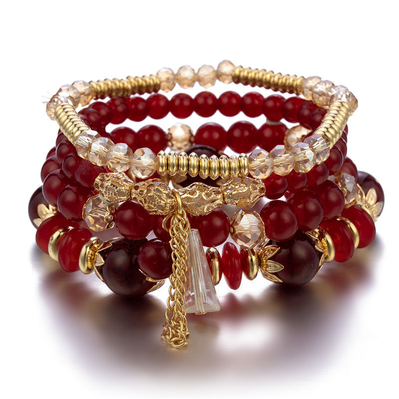 B0038 New Bohemian bracelet Creative women's jewelry, tassel multi-layer beaded bracelet, fashionable jewelry Application Scenario