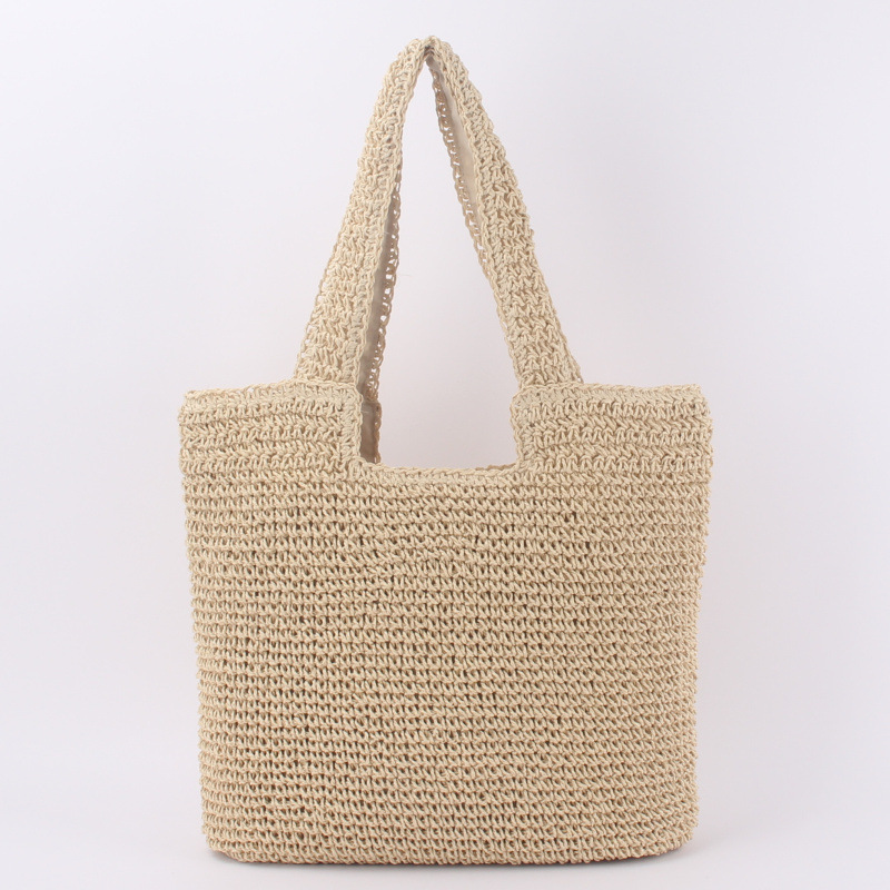 A Generation Of Fashion Simple Single Shoulder Straw Bag Mori Hand-Woven Bag Leisure All-In-One Large Capacity Beach Bag Item Picture
