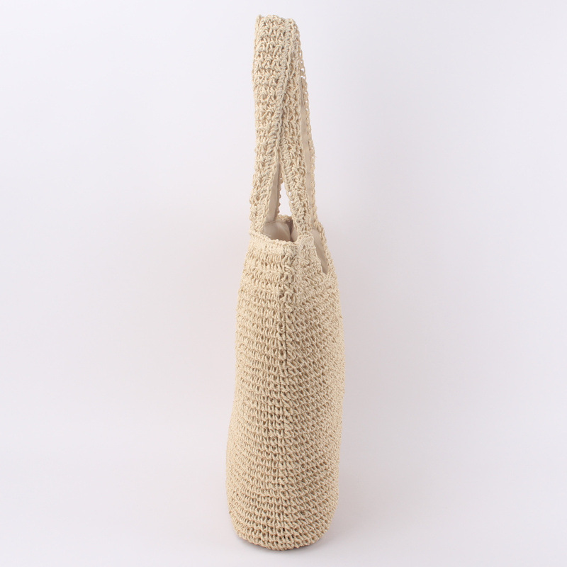 A Generation Of Fashion Simple Single Shoulder Straw Bag Mori Hand-Woven Bag Leisure All-In-One Large Capacity Beach Bag details Picture