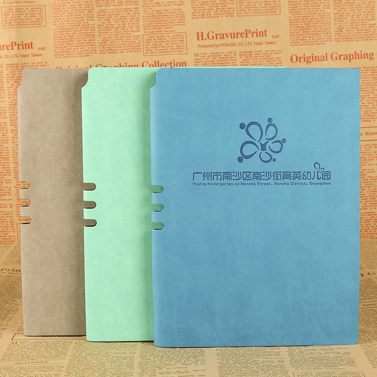 Company and enterprise soft and hard leather notebooks, PU notebooks with adhesive binding, diary manufacturers wholesale A5 paperback notebooks for note-taking