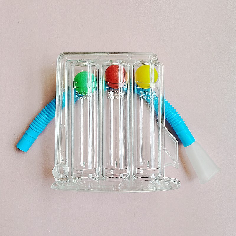 Breathing trainer, three-ball instrument, lung capacity training, lung function exercise, surgical rehabilitation Application Scenario