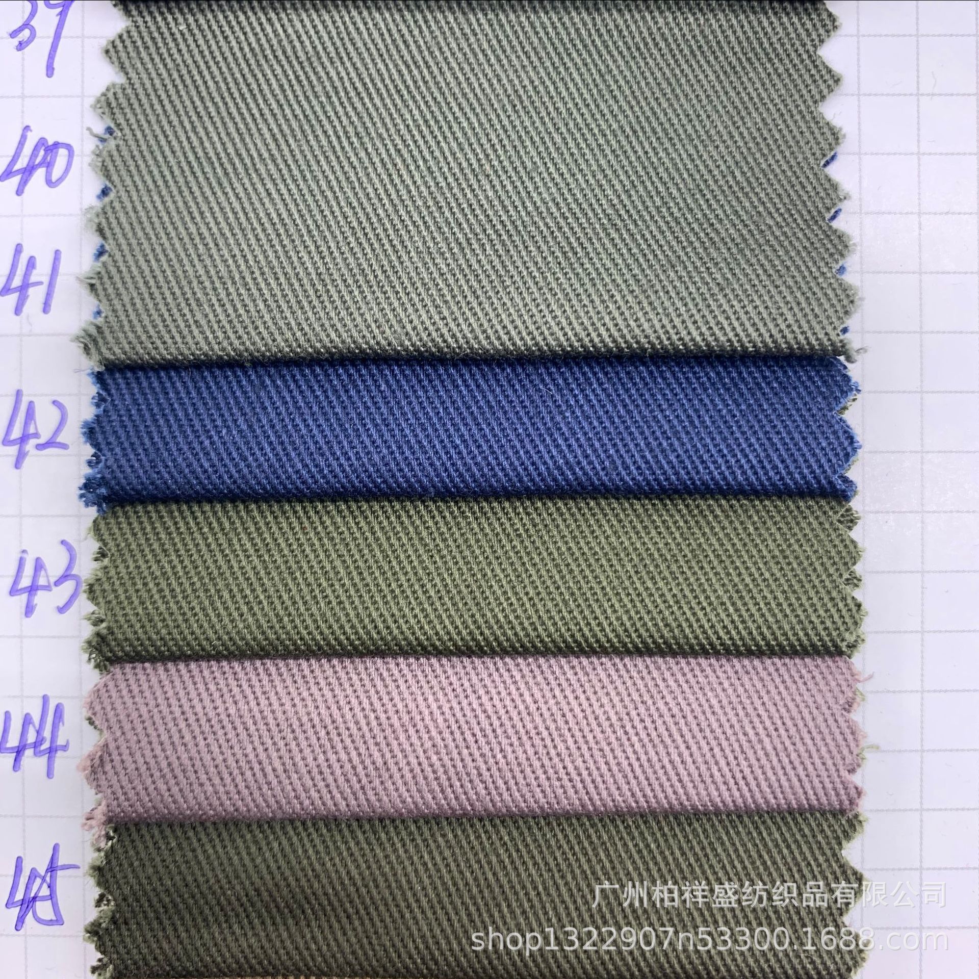 源头工厂现货108*56斜纹纯棉布纱卡全棉裤料工装裤布帽子面料批发细节图