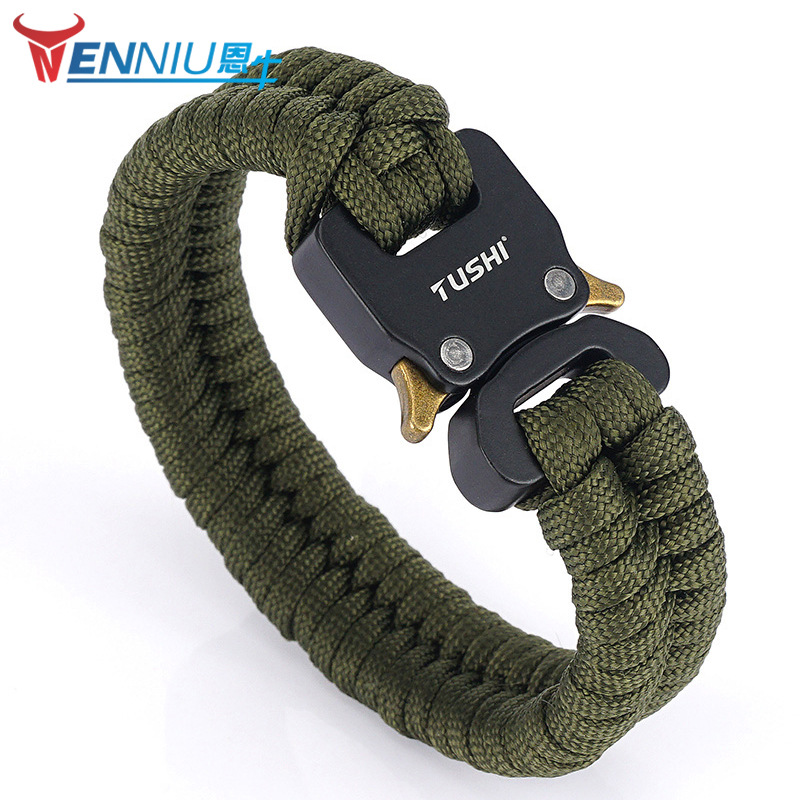 眼镜蛇插扣手链求生应急荒野编织手绳七芯伞绳户外工具多功能手环