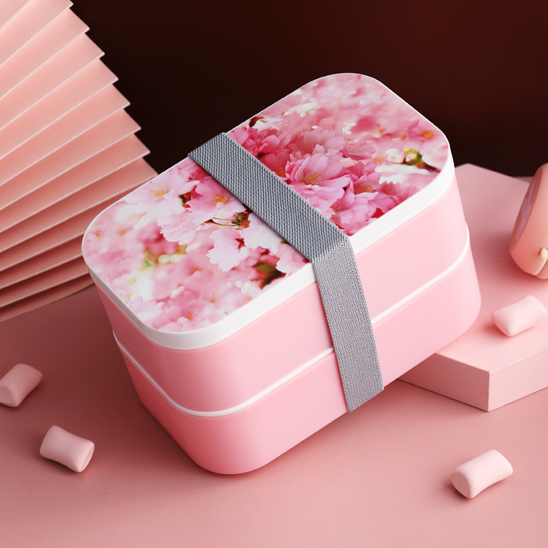 304不锈钢双层饭盒网红保温便当盒可注水带餐具便携午餐盒保鲜盒