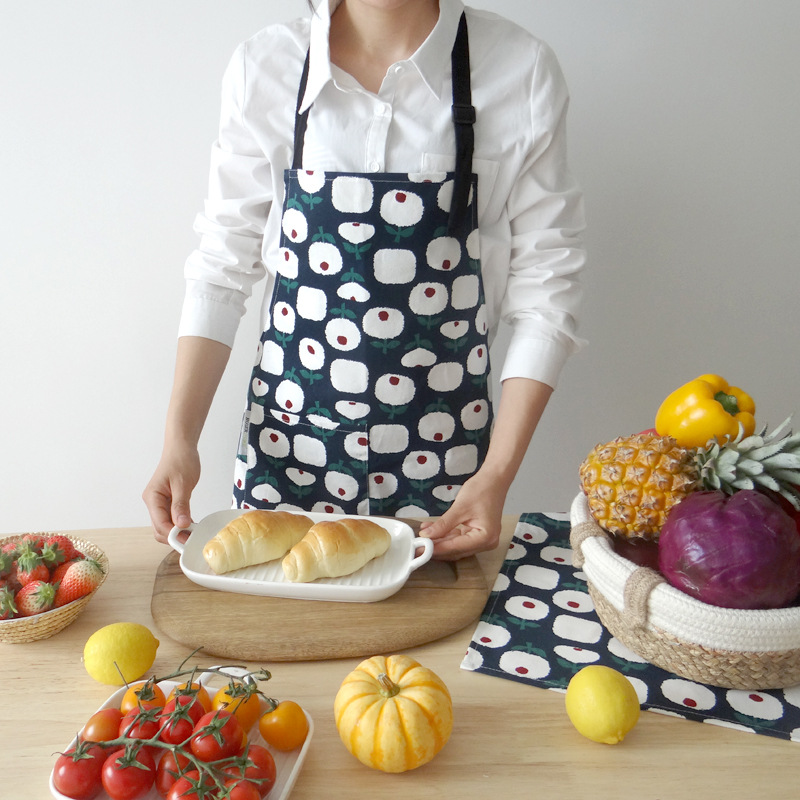 Apron Nordic Style Adult Apron Cotton Home Print Adult Apron details Picture