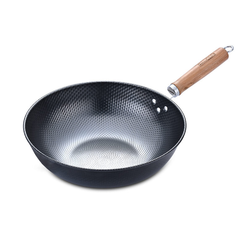 Wholesale Diamond Star wok, uncoated iron wok, physical non-stick cooking wok, cookware, event gift sale Specification image