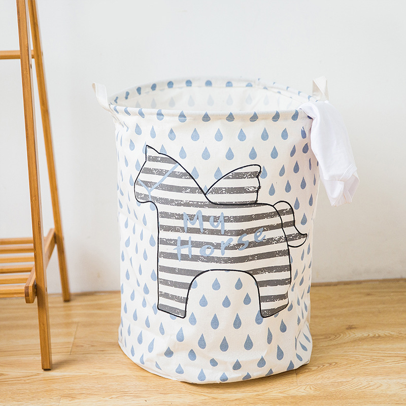 Manufacturer Zakka Cotton And Linen Household Storage Bucket Storage Box Picking Basket Storage Dirty Clothes Basket Clothes Basket Folding details Picture