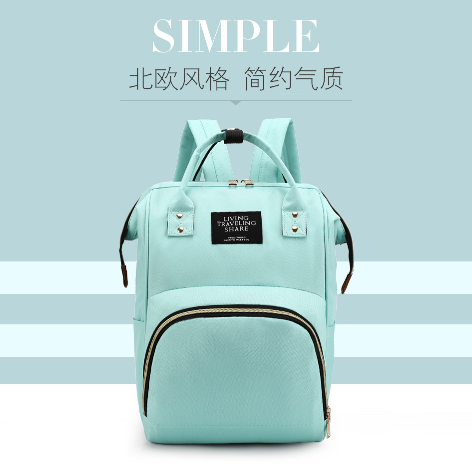 New logo printed hand-held Oxford cloth baby bag, fashionable double-shoulder mom bag, large-capacity mom bag with a baby bottle compartment Application Scenario