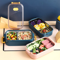 304 stainless steel double-layer insulated lunch box office workers students divided lunch box can be filled bento box fresh-keeping box