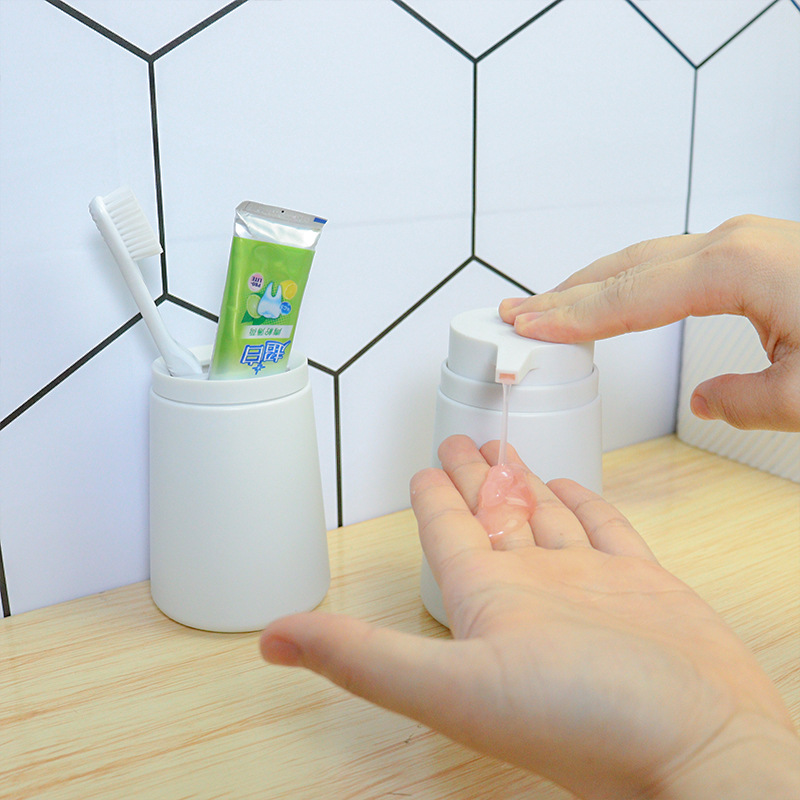 Plastic bathroom six-piece set, toothbrush holder, bathroom supplies set, simple and fashionable bathroom supplies set, washbasin set details Picture