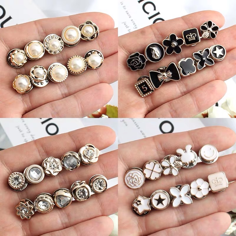 Anti-glare buckle, cute and high-end decoration for women, fixed neckline, clothes, pearl brooch, accessories, anti-glare brooch details Picture