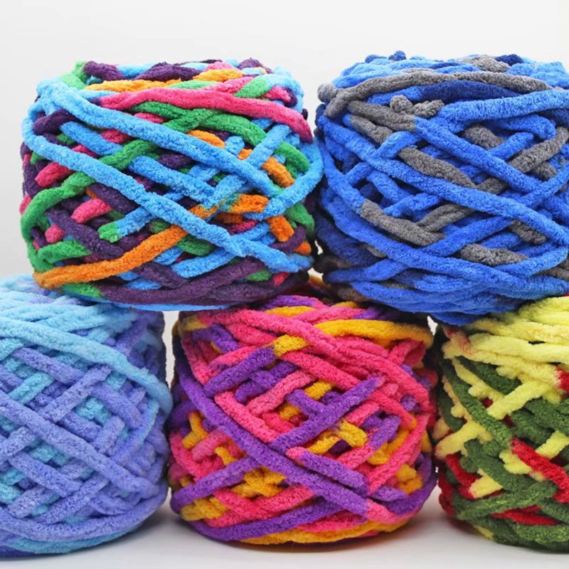 Wholesale ice strip thread, single-strand coarse wool, tuft woven blanket, hook slippers thread, scarf, hat and scarf thread manufacturer details Picture